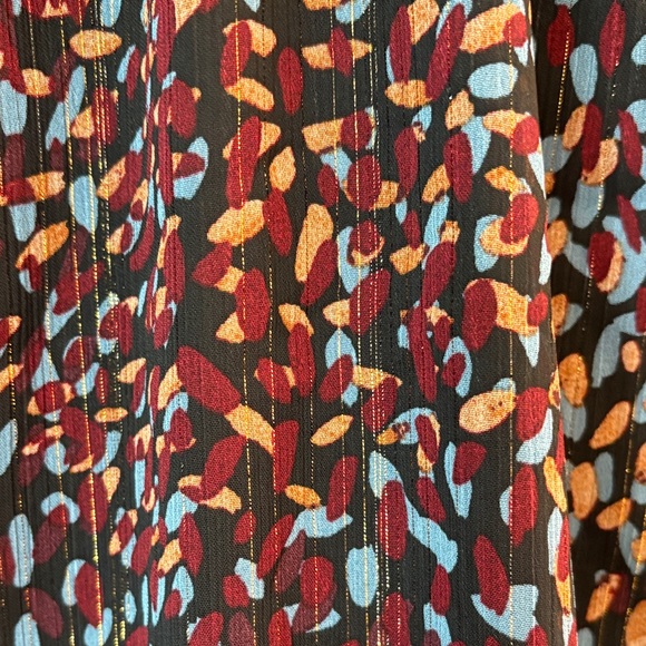 Express Ruffle Mock Neck Flutter Sleeve Blouse Women’s Medium - Picture 6 of 9